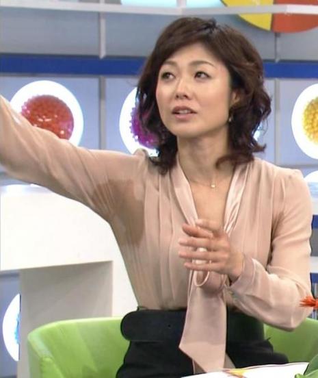 NHK女子アナ、有働由美子の腋汗